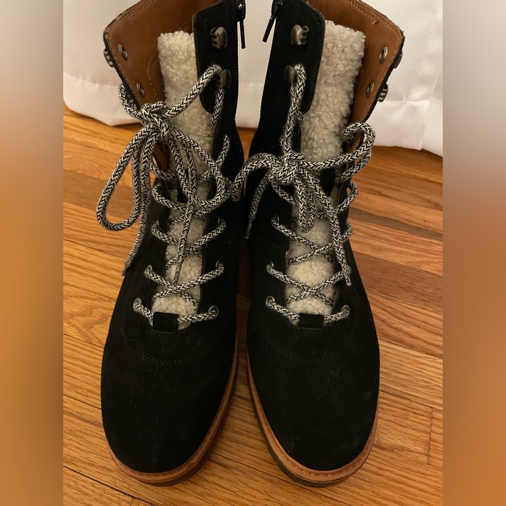 Marc fisher black suede boots, size 8